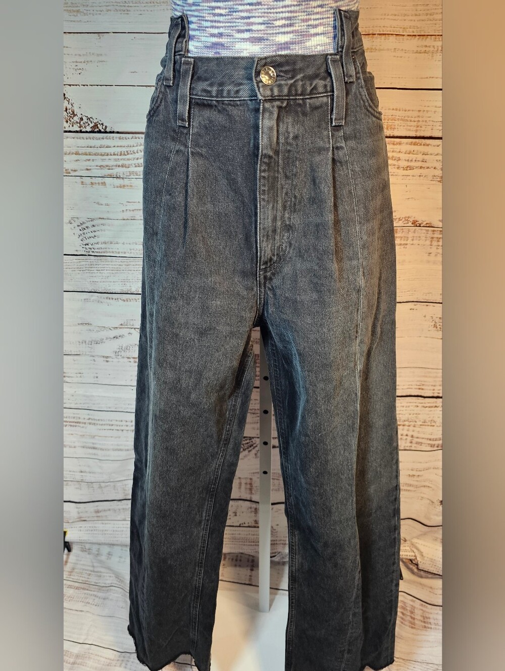 AGOLDE A Piece Angled Jean High Rise Black Size 27 100% Cotton